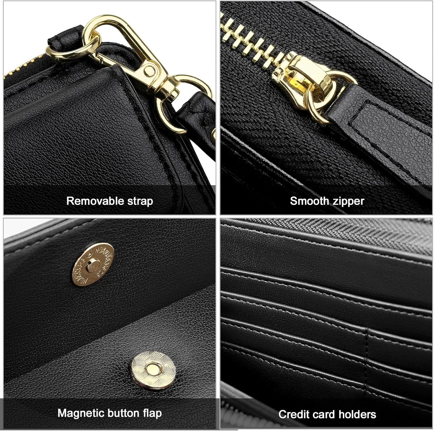 nuoku Women's Small Crossbody Shoulder Bags, Clutch Purses Wristlet Phone Wallet for Women with Credit Card Holder