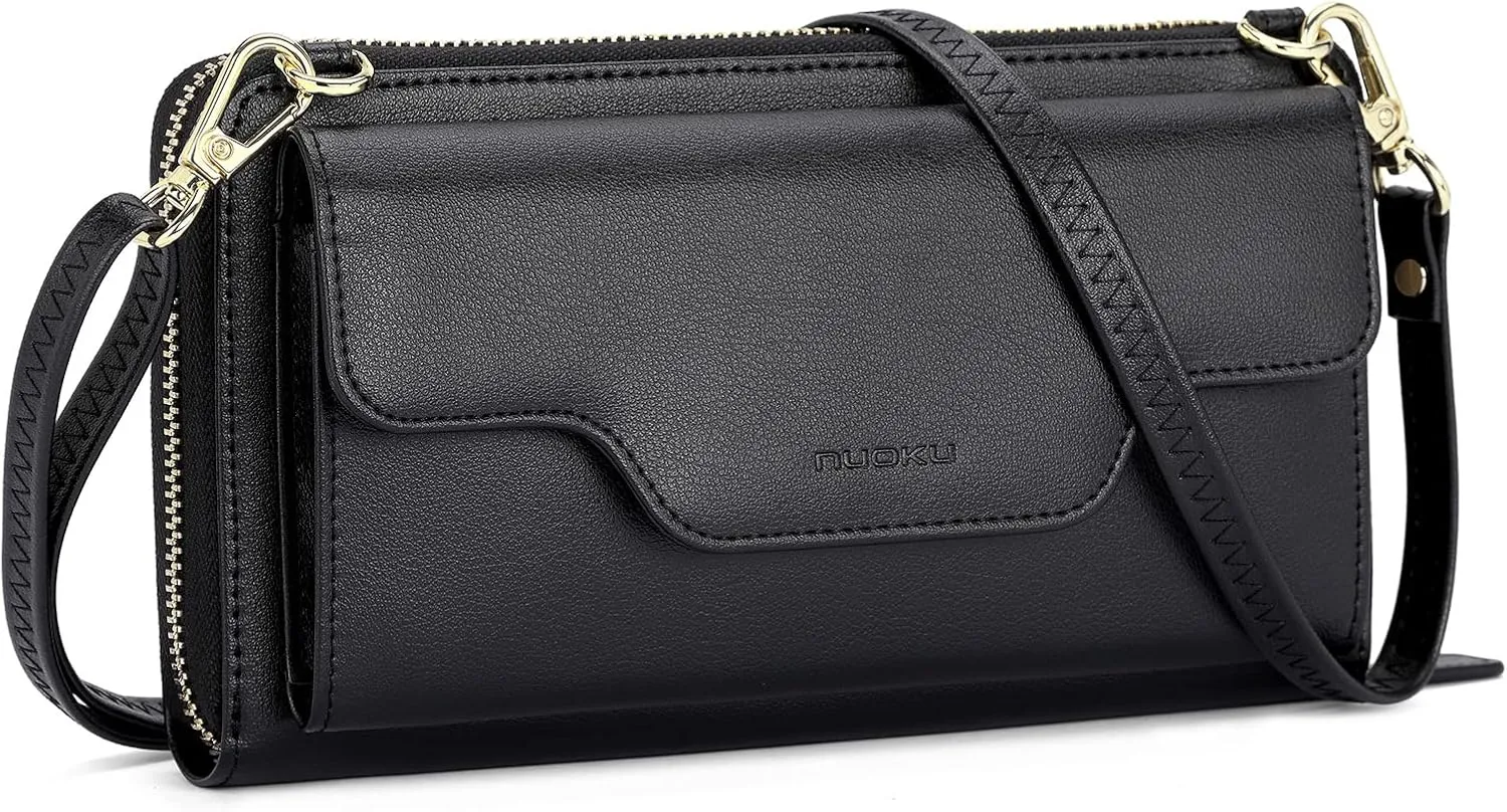nuoku Women's Small Crossbody Shoulder Bags, Clutch Purses Wristlet Phone Wallet for Women with Credit Card Holder