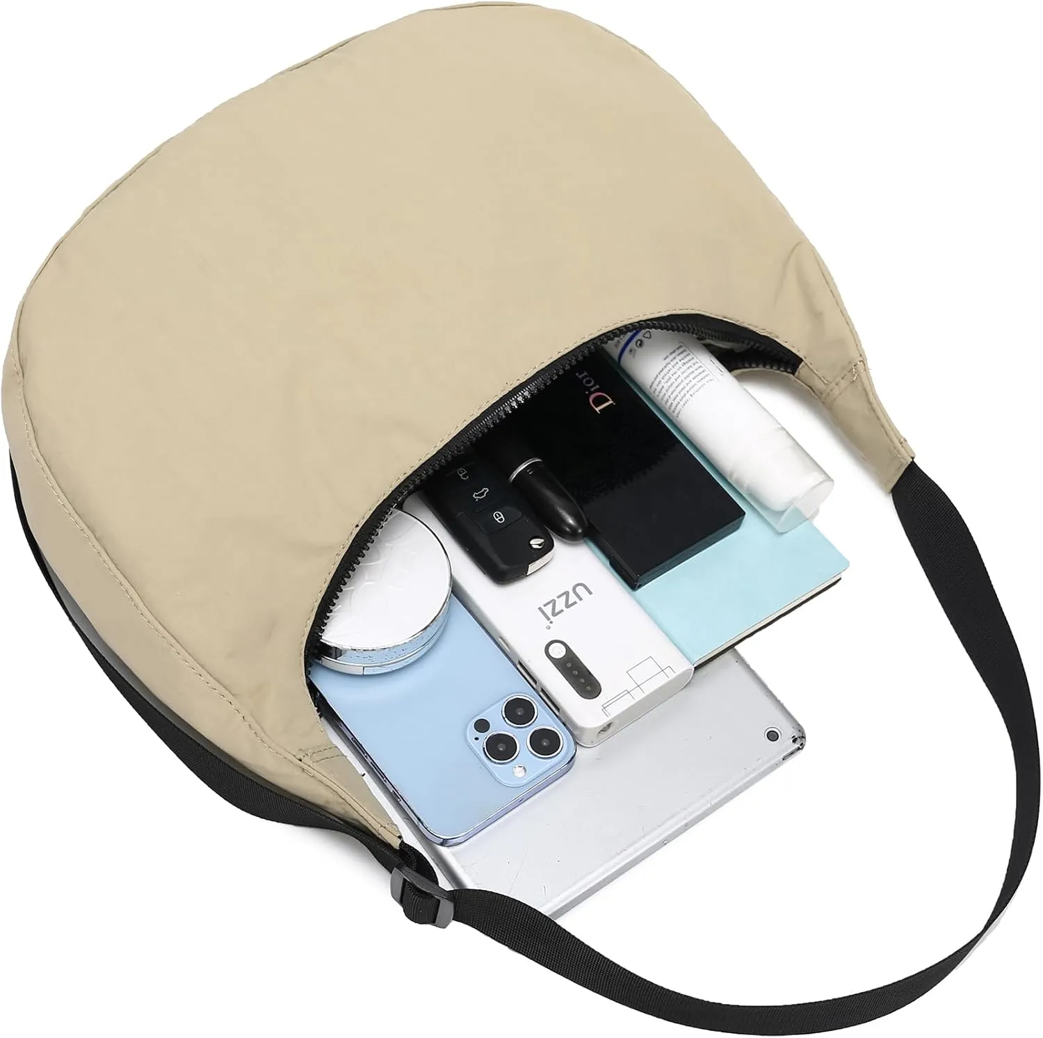 Nylon Crescent Crossbody Bags for Women,Shoulder Casual Dumpling Purse
