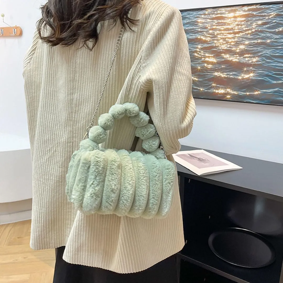 Oagasi Fur Purses for Women Faux Fur Bag Crossbody Bags Fuzzy Purse Furry Purse Y2k Shoulder Purse Handbags