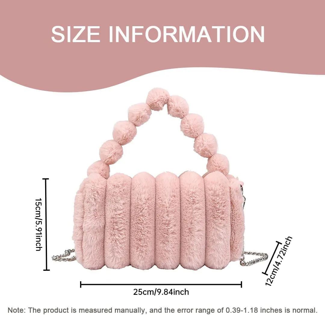 Oagasi Fur Purses for Women Faux Fur Bag Crossbody Bags Fuzzy Purse Furry Purse Y2k Shoulder Purse Handbags