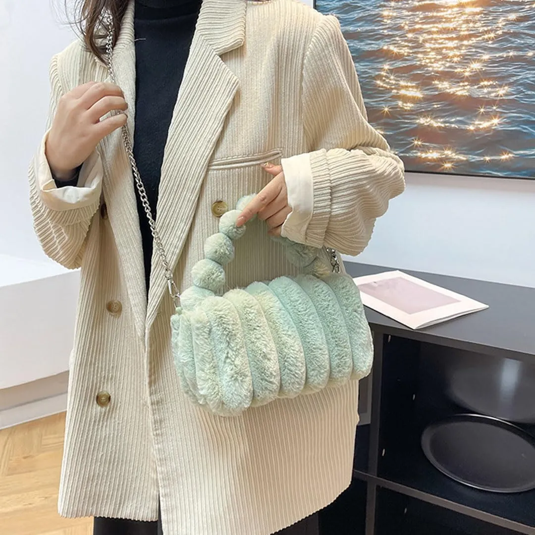 Oagasi Fur Purses for Women Faux Fur Bag Crossbody Bags Fuzzy Purse Furry Purse Y2k Shoulder Purse Handbags