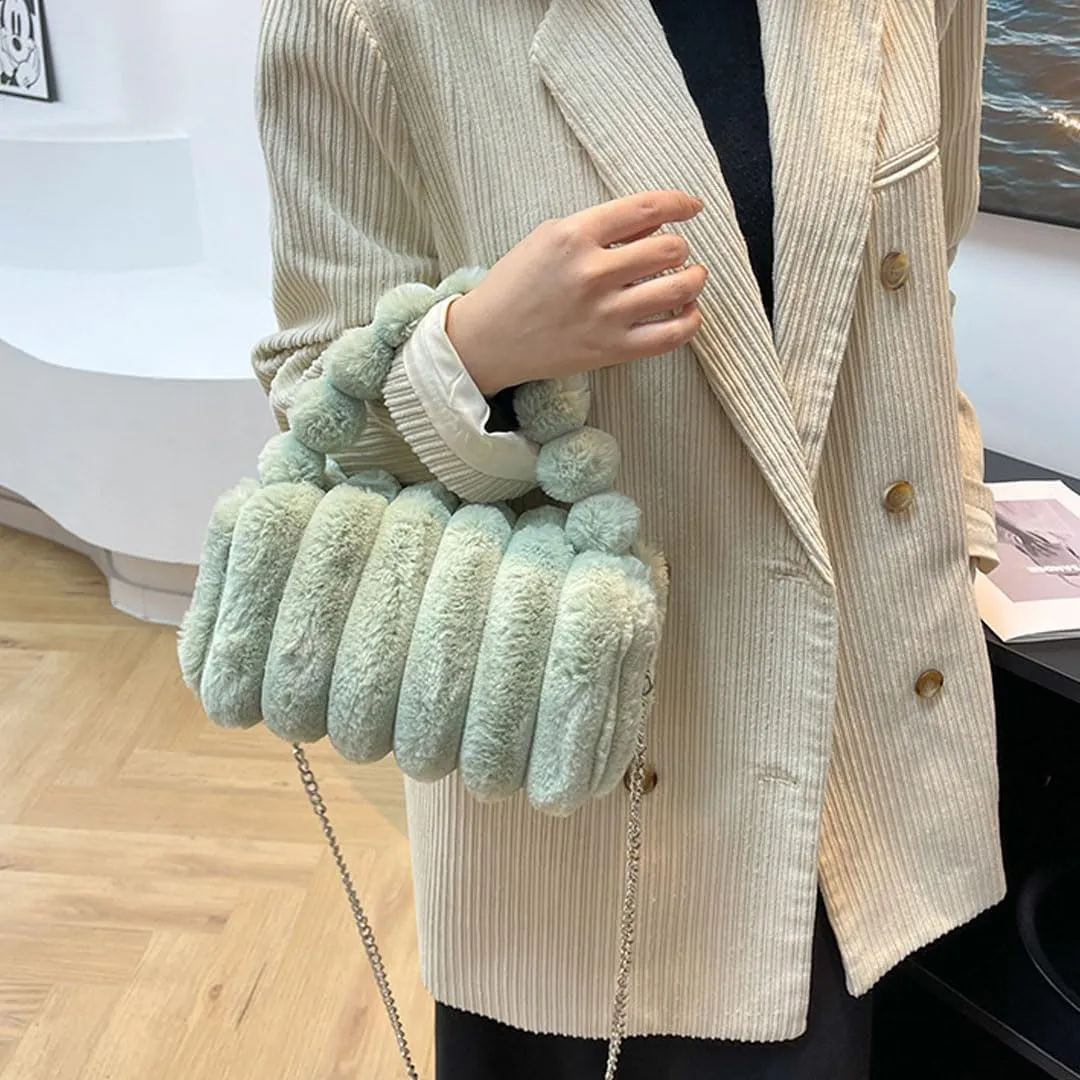Oagasi Fur Purses for Women Faux Fur Bag Crossbody Bags Fuzzy Purse Furry Purse Y2k Shoulder Purse Handbags