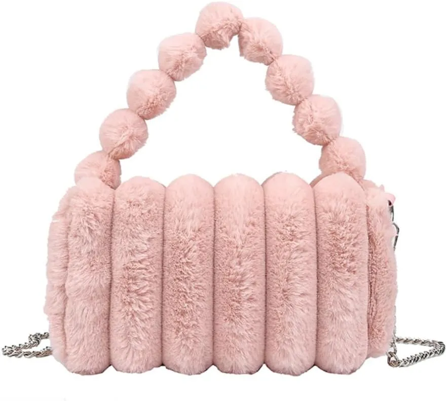 Oagasi Fur Purses for Women Faux Fur Bag Crossbody Bags Fuzzy Purse Furry Purse Y2k Shoulder Purse Handbags