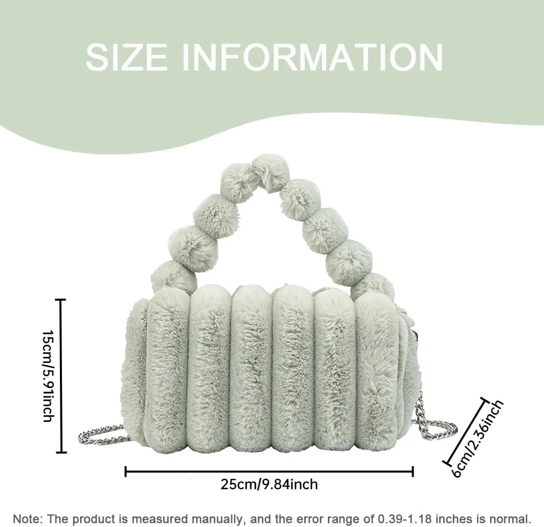 Oagasi Fur Purses for Women Faux Fur Bag Crossbody Bags Fuzzy Purse Furry Purse Y2k Shoulder Purse Handbags