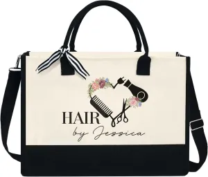 OASSIE Personalized Hairdresser Gifts - Christmas, Birthday Gifts For Hairdressers, Hair Stylist, New Salon Owner Gifts, Thank You Gifts For Hairdressers - 13 oz Canvas Tote Bag With Zipper