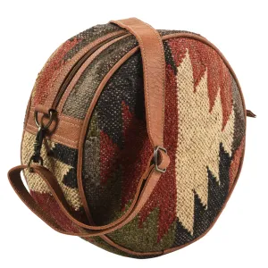 OHLAY KB347 Canteen Upcycled Canvas Genuine Leather women bag western handbag purse