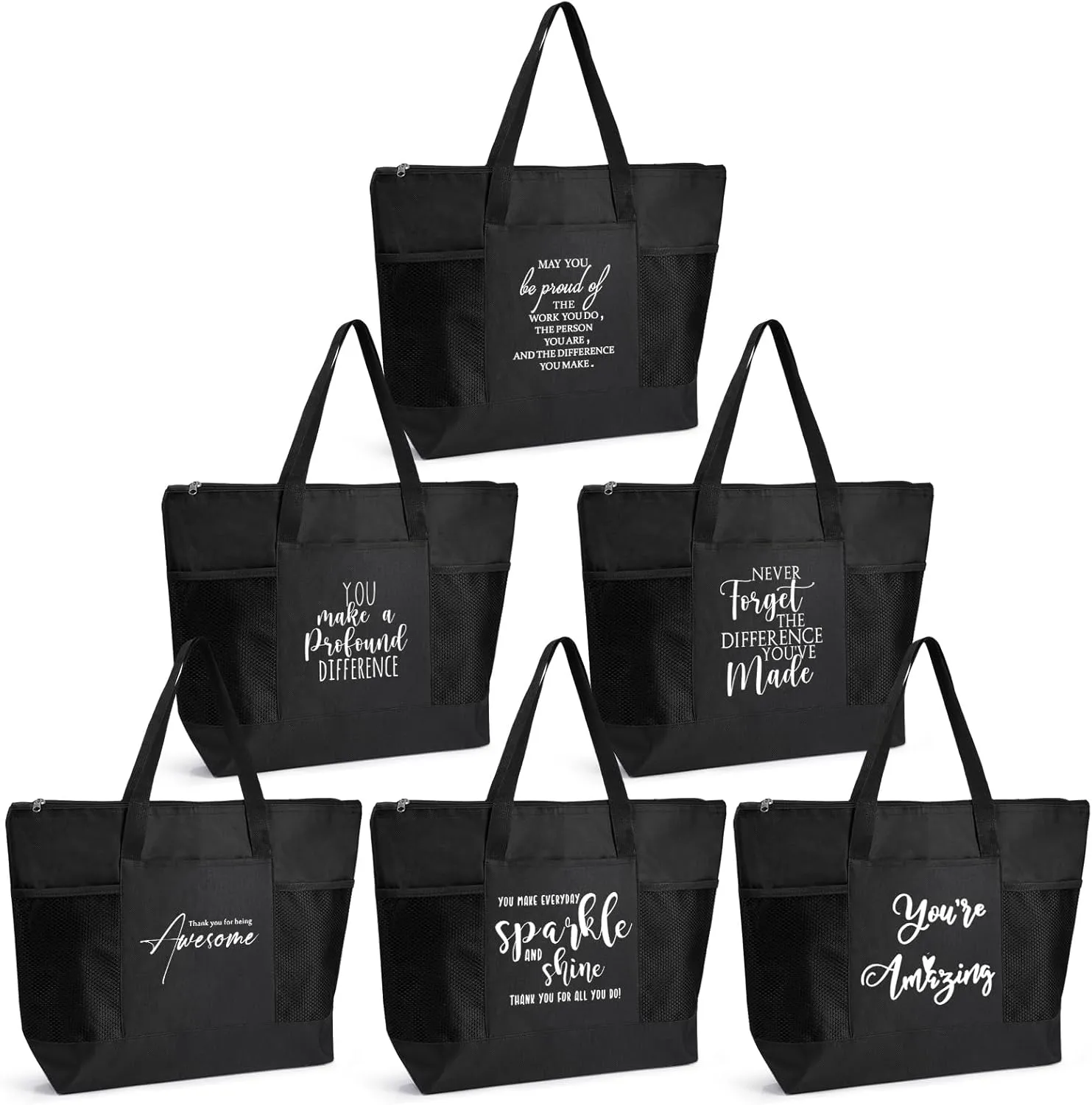 Paterr 6 Pcs Employee Appreciation Gift social worker Tote Bags Inspirational Gift for Coworkers Nurse Teacher Office