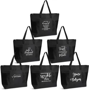 Paterr 6 Pcs Employee Appreciation Gift social worker Tote Bags Inspirational Gift for Coworkers Nurse Teacher Office