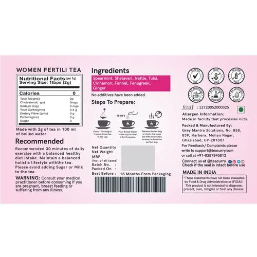 PCOS PCOD Fertility Tea for Women with Diet Charts