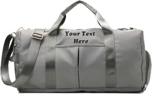Personalized Initial/Logo Duffle Bag Custom Weekender Overnight Bags with Embroidery Name Sports Gym Travel Bags with Wet Dry Pockets Bridal Gift for Women Bridesmaid