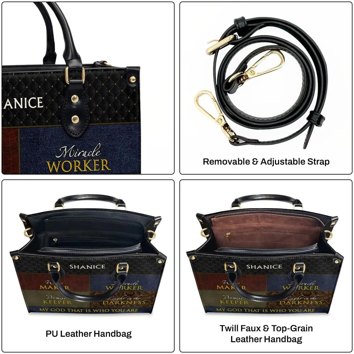 Personalized Leather Handbag For Black Women