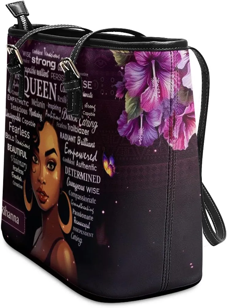 Personalized Leather Totebag For Black African Women - Christmas Gifts For Women For Black Women