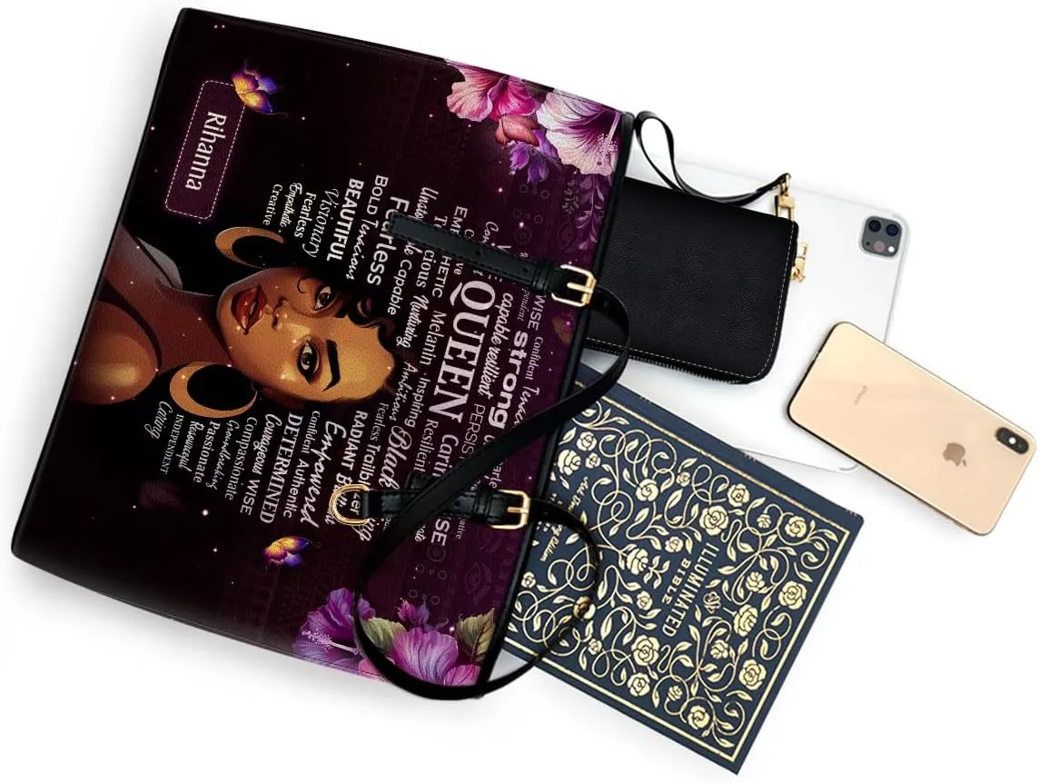 Personalized Leather Totebag For Black African Women - Christmas Gifts For Women For Black Women