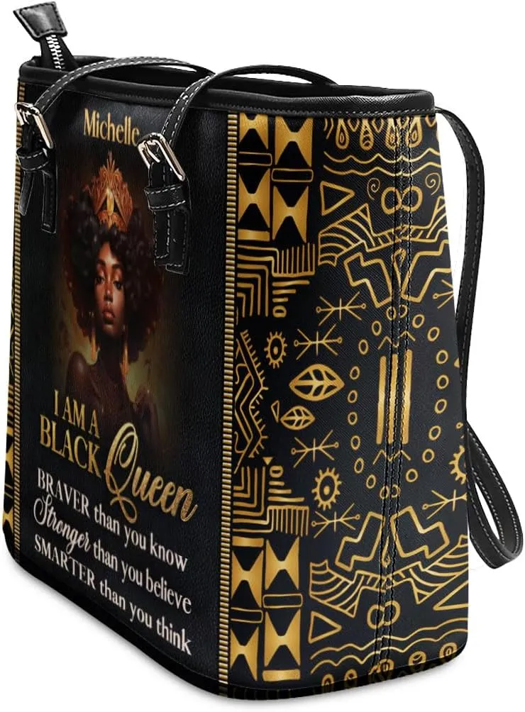 Personalized Leather Totebag For Black African Women - Christmas Gifts For Women For Black Women