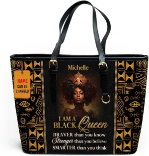 Personalized Leather Totebag For Black African Women - Christmas Gifts For Women For Black Women