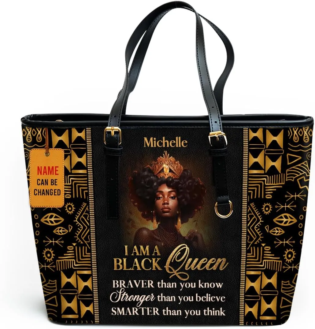 Personalized Leather Totebag For Black African Women - Christmas Gifts For Women For Black Women