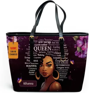 Personalized Leather Totebag For Black African Women - Christmas Gifts For Women For Black Women