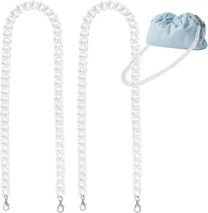 PH PandaHall 39 Inch Clear Acrylic Beaded Bag Strap with Alloy Buckles, Ladies Bag Chain Handbag Crossbody Bag Purse Replacement Chain Strap