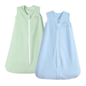 PHF Warm Micro-Fleece Baby Sleep Sack 18-24 Months, Soft Baby Wearable Blanket, 2-Way Zipper Sleeping Bags, 2 Pack Comfy Sleeping Sack for Infant Newborn Boys, X-Large Size, Blue & Sage Green