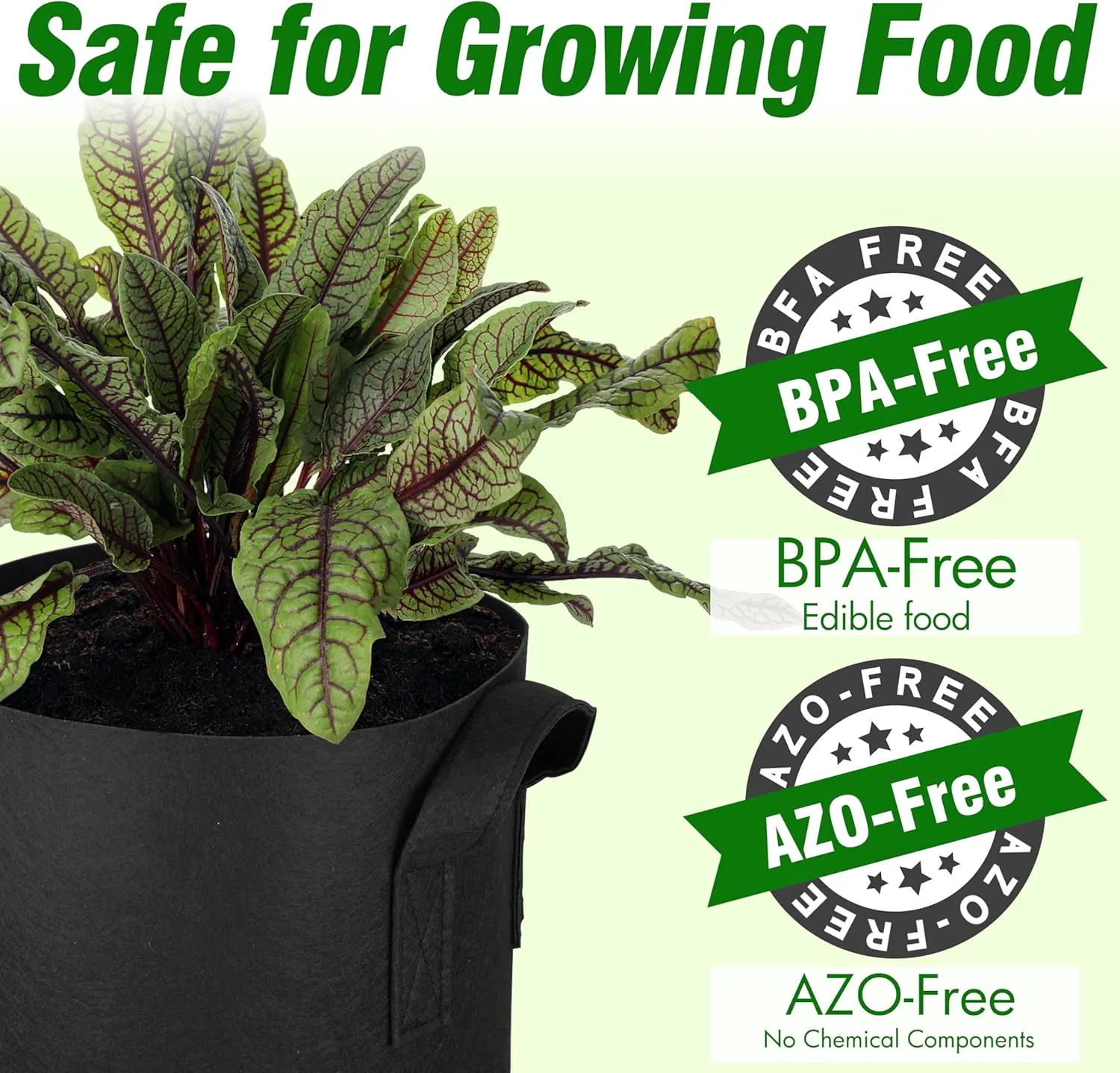PHYEX 12-Pack 15 Gallon Grow Bags, Thickened 300G Nonwoven Fabric Pots with Reinforced Handles, Planting Bags for Healthy Root Growth, Vegetables, and Flowers, Come with 12 Pcs Plant Labels