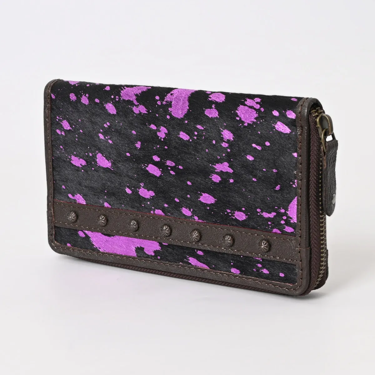 Pink Sprinkle Vino Cowhide Clutch