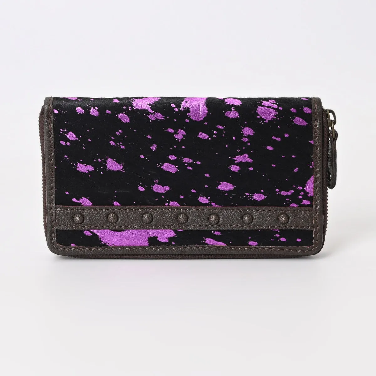 Pink Sprinkle Vino Cowhide Clutch