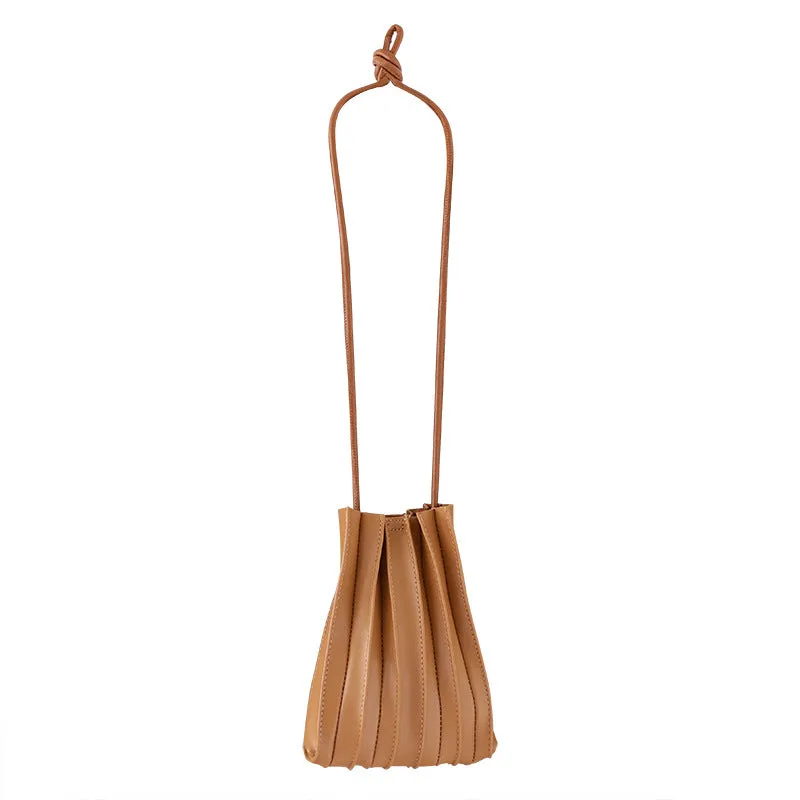 Pleated Korean Simple Mini Western Style Crossbody Bags