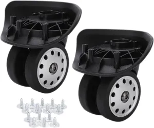 plplaaoo Luggage Casters A88 Porous Suitcase Wheels, Large Size Black Replacement Wheels for Travel Bags with Easy Installation and Stable Performance (Large Black)