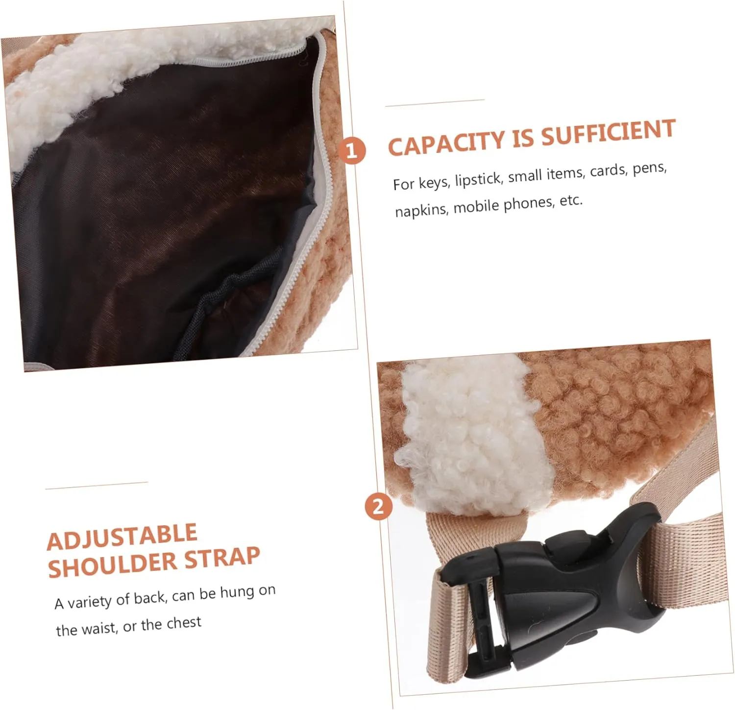 Plush Fanny Pack Cute Waist Bag Plush Waist Bag Fuzzy Fanny Pack Fuzzy Belt Bag Teenage Waist Bag Chest Belt Bag