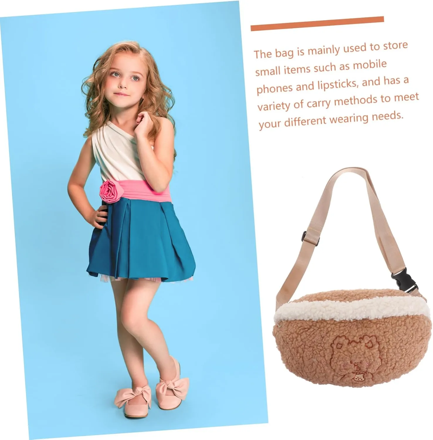 Plush Fanny Pack Cute Waist Bag Plush Waist Bag Fuzzy Fanny Pack Fuzzy Belt Bag Teenage Waist Bag Chest Belt Bag