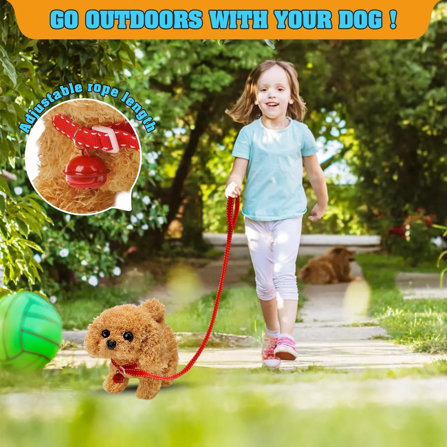 Plush Teddy Toy Puppy Electronic Interactive Dog - Walking, Barking, Tail Wagging, Stretching Companion Animal for Kids Toddlers