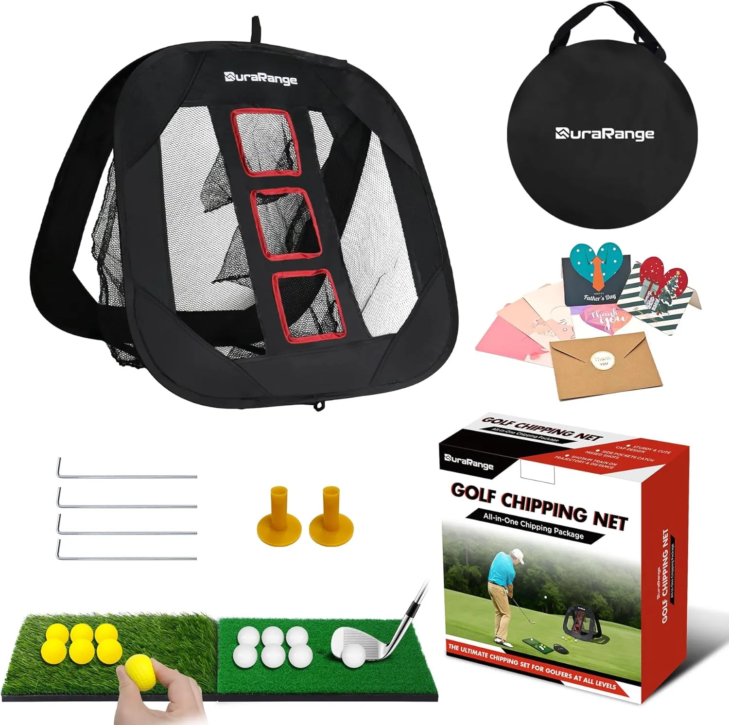 Pop-Up Golf Chipping Net - Ultimate Target Training Chip Aids for Precision & Distance, Outdoor | Indoor Practice, Golfer Gift
