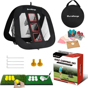 Pop-Up Golf Chipping Net - Ultimate Target Training Chip Aids for Precision & Distance, Outdoor | Indoor Practice, Golfer Gift