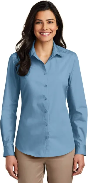Port Authority Women's Long Sleeve Carefree Poplin Button-Down Shirt