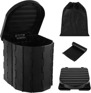 Portable Toilet for Camping, 11.81" Foldable Portable Toilet with Lid and Carry Bag, Camping Toilet for Hiking, Car,Travel, Truck, RV, Boating, Road Trips, Outdoor