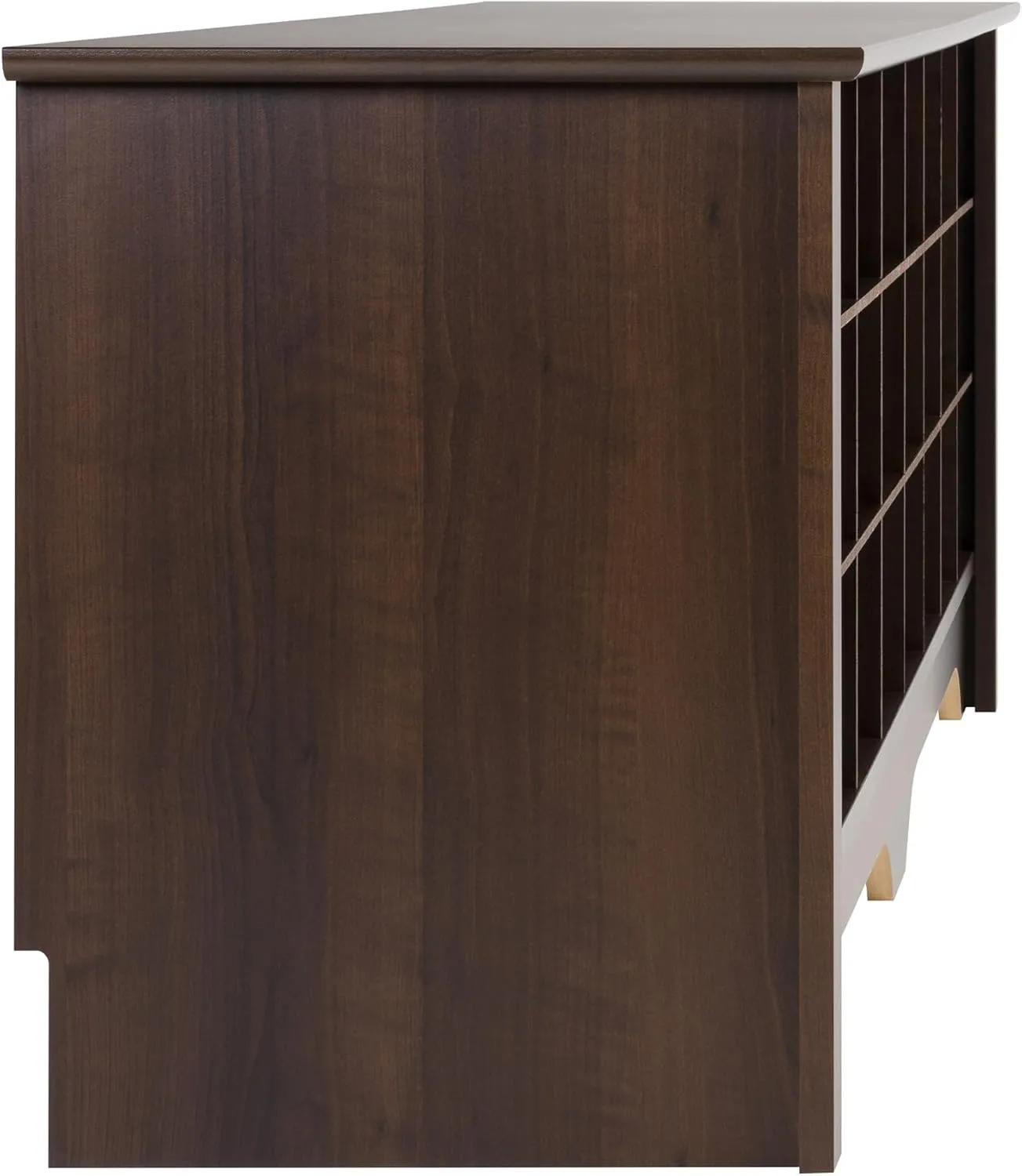 Prepac Cabinet Shoe Cubby Bench, 15.5"D x 60"W x 20.25"H, Brown