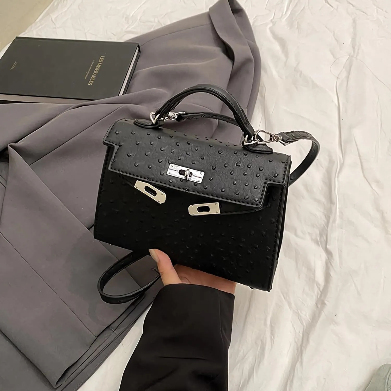 PU simple handbags women's vintage underarm Purses fashion shoulder bags and crossbody Bags