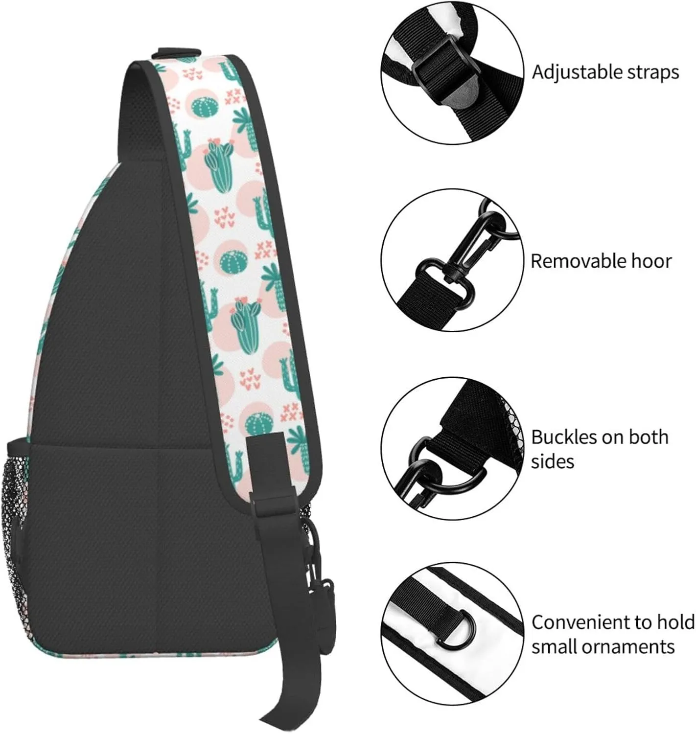 Purple Buffalo Plaid Check Sling Bag Adjustable Crossbody Bag Casual Chest Bags Travel Shoulder Backpack