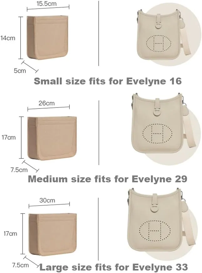 Purse Insert Organizer for Evelyne 29 Bags,Premium Purse Felt Insert (Orange, For Evelyne 29)