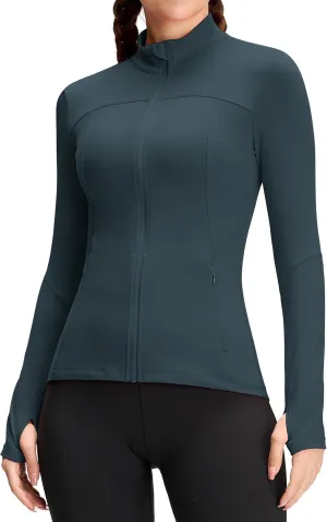 QUEENIEKE Womens Running Jackets Athletic Workout Scrub Jacket Track Full Zip Up Gym for Women Yoga Top