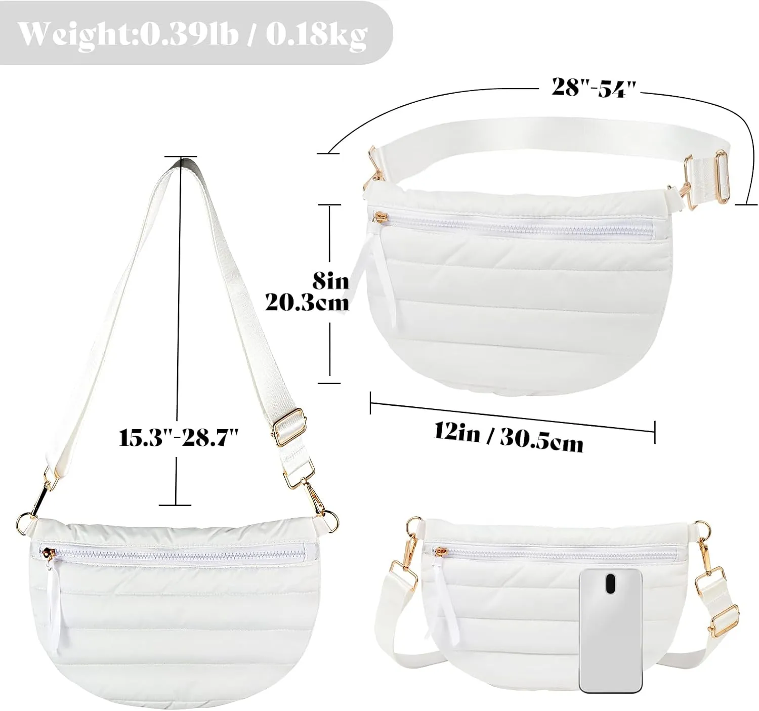 Quilted Puffer Belt Bag Puffy Sling Bag Fanny Pack Puffer Crossbody Bags Chest Belt Bum Waist Bag Purse Shoulder Bag for Women Gift