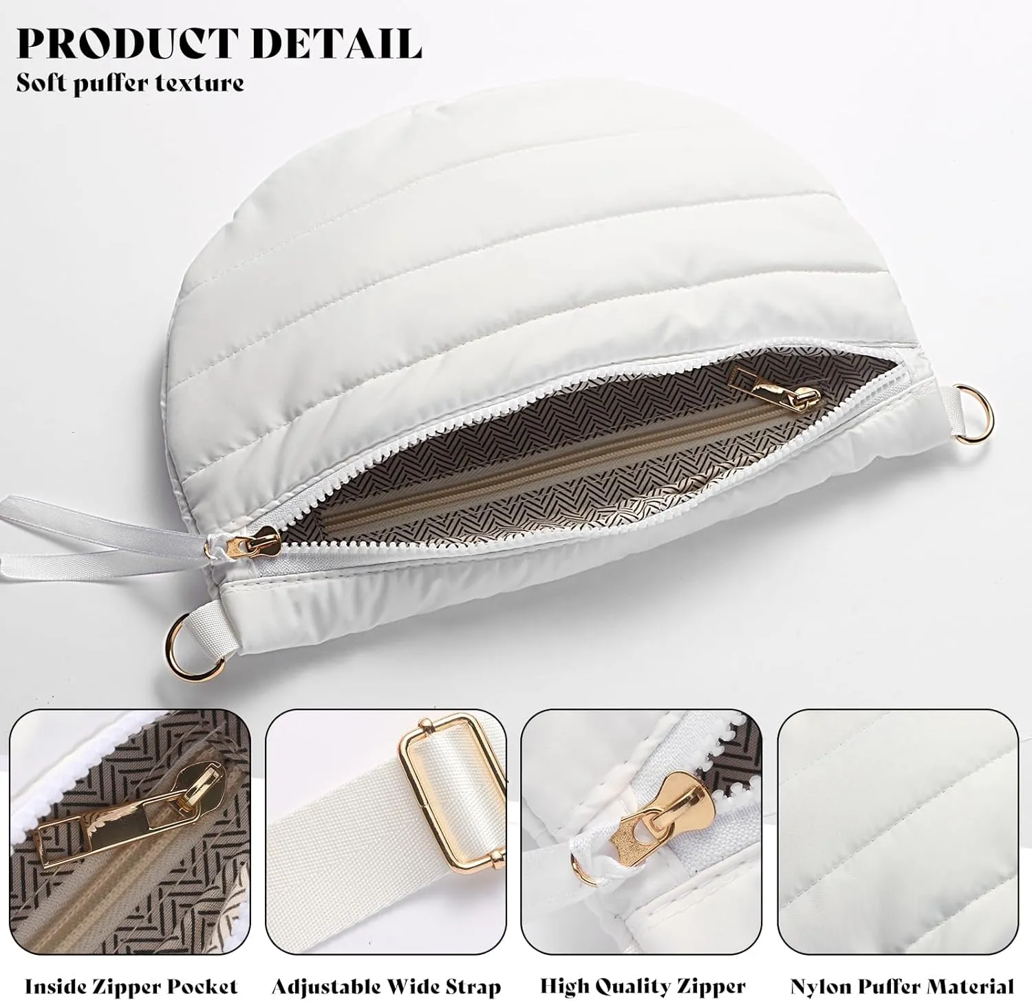 Quilted Puffer Belt Bag Puffy Sling Bag Fanny Pack Puffer Crossbody Bags Chest Belt Bum Waist Bag Purse Shoulder Bag for Women Gift