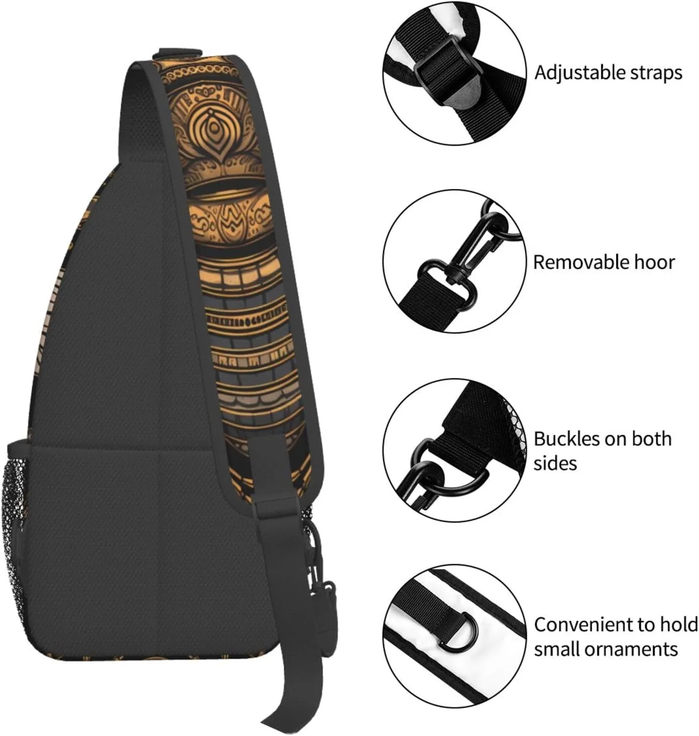 Rainbow Leopard Print Crossbody Chest Bags for Women, Small Crossbody Shoulder Bag Sling Bag Travel Hiking Daypack
