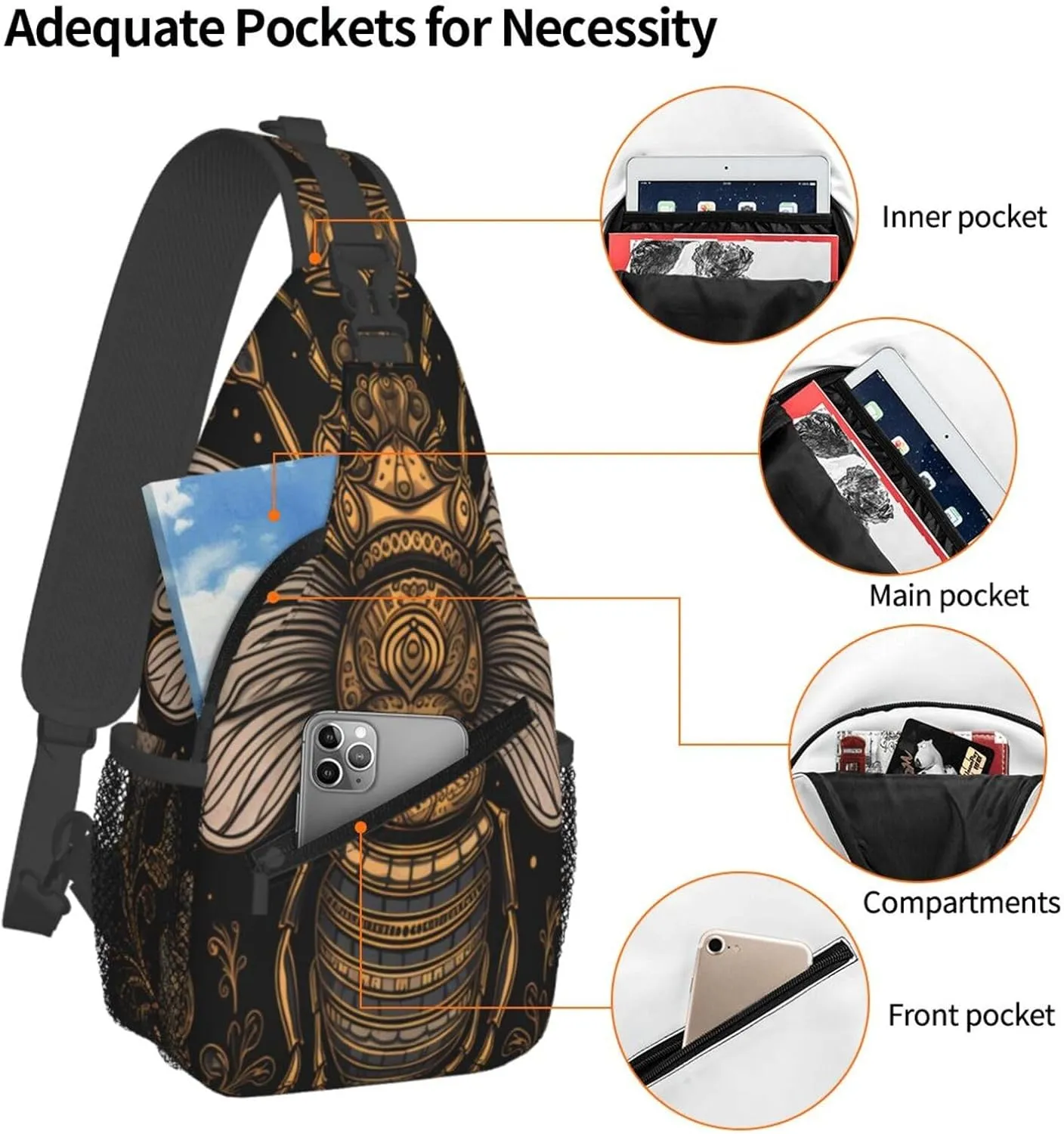 Rainbow Leopard Print Crossbody Chest Bags for Women, Small Crossbody Shoulder Bag Sling Bag Travel Hiking Daypack