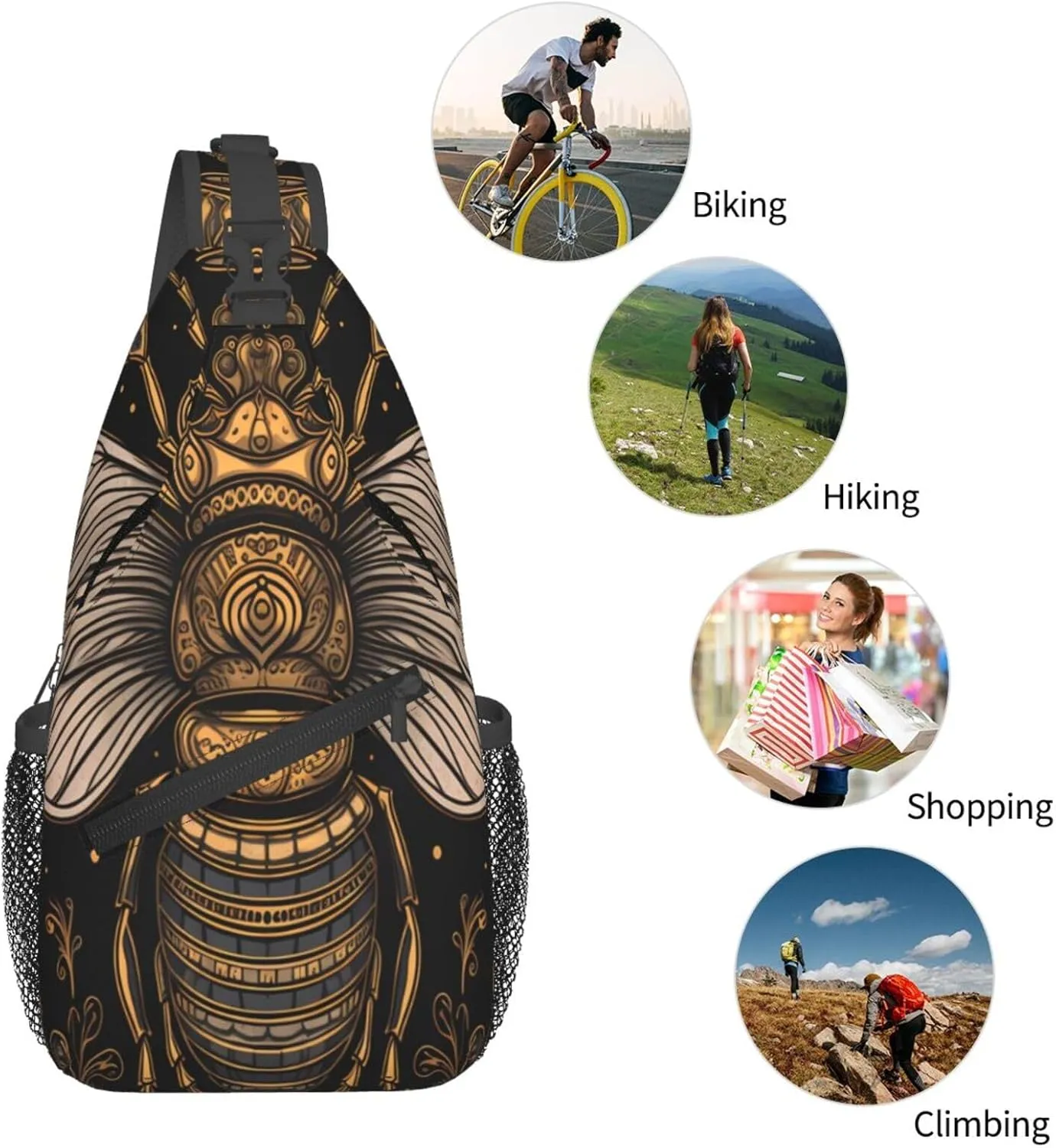 Rainbow Leopard Print Crossbody Chest Bags for Women, Small Crossbody Shoulder Bag Sling Bag Travel Hiking Daypack