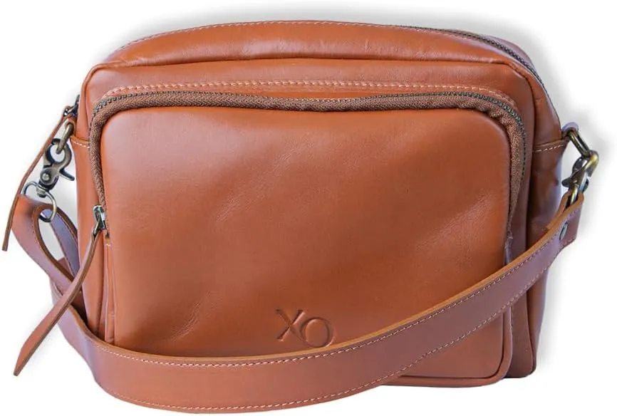 Real Leather Crossbody Bags, Handcrafted by Expert Chilean Artisans with Patagonian Sourced Leather, Medium Purse with Multiple Pockets and Ample Space. Ancud Chesnut Brown