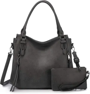 Realer Handbags for Women Hobo Bags Large Crossbody Shoulder Bag Vegan Faux Leather, with Holster/Wallet
