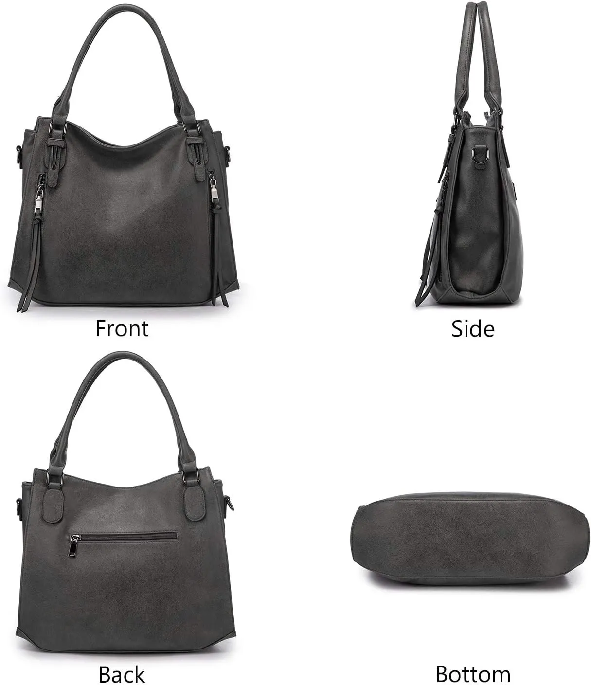 Realer Handbags for Women Hobo Bags Large Crossbody Shoulder Bag Vegan Faux Leather, with Holster/Wallet