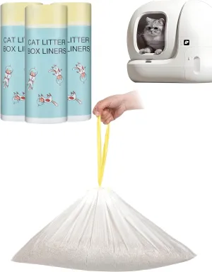 Replaced Waste Bags, Dxles 60 Count Heavy Duty Cat Litter Waste Receptacles Bags for Self-Cleaning Cat Litter Box PURA X/MAX